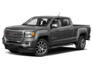 grey 2022 gmc canyon front left angle view