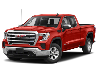 red 2022 sierra 1500 limited front left angle view